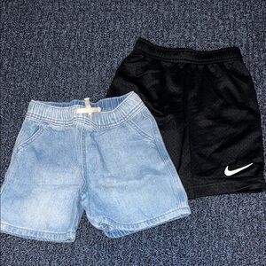 Nike Kids Black Shorts and Cat&Jack Light Blue Shorts